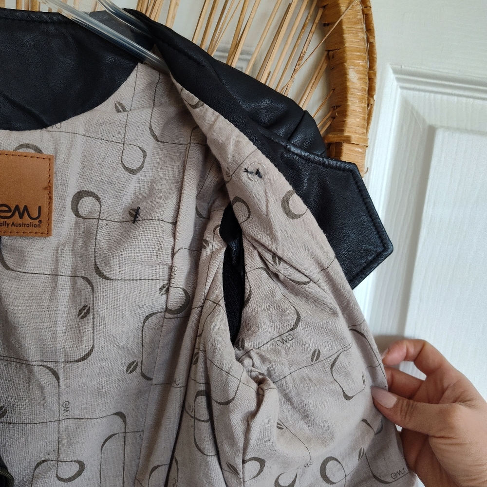 Emu Sheepskin Leather Biker Jacket Naturally Australian - Picture 4 of 4